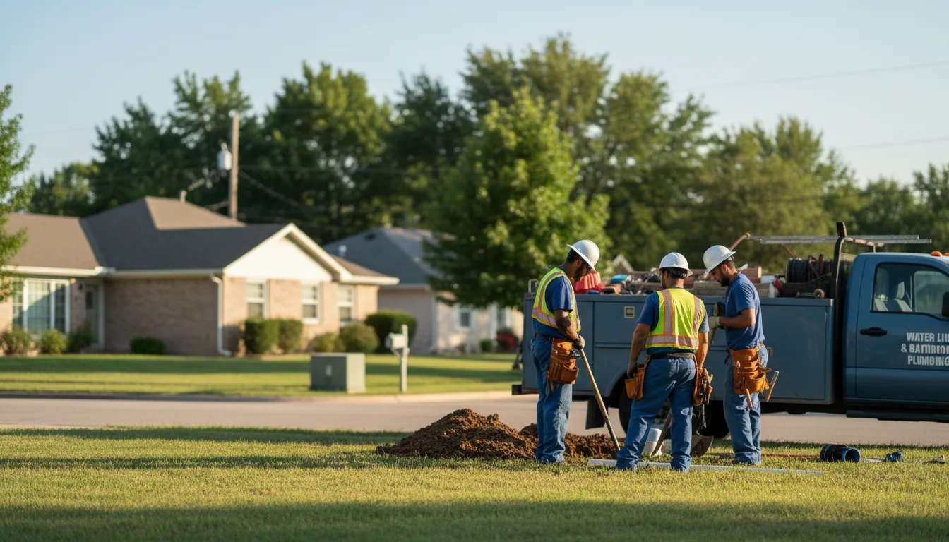 Residential water line and bathroom plumbing service in Dawn, MO